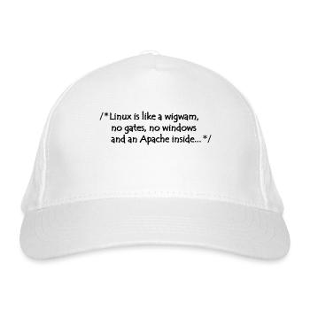 Linux est comme un tipi - Casquette classique bio - blanc - Devant