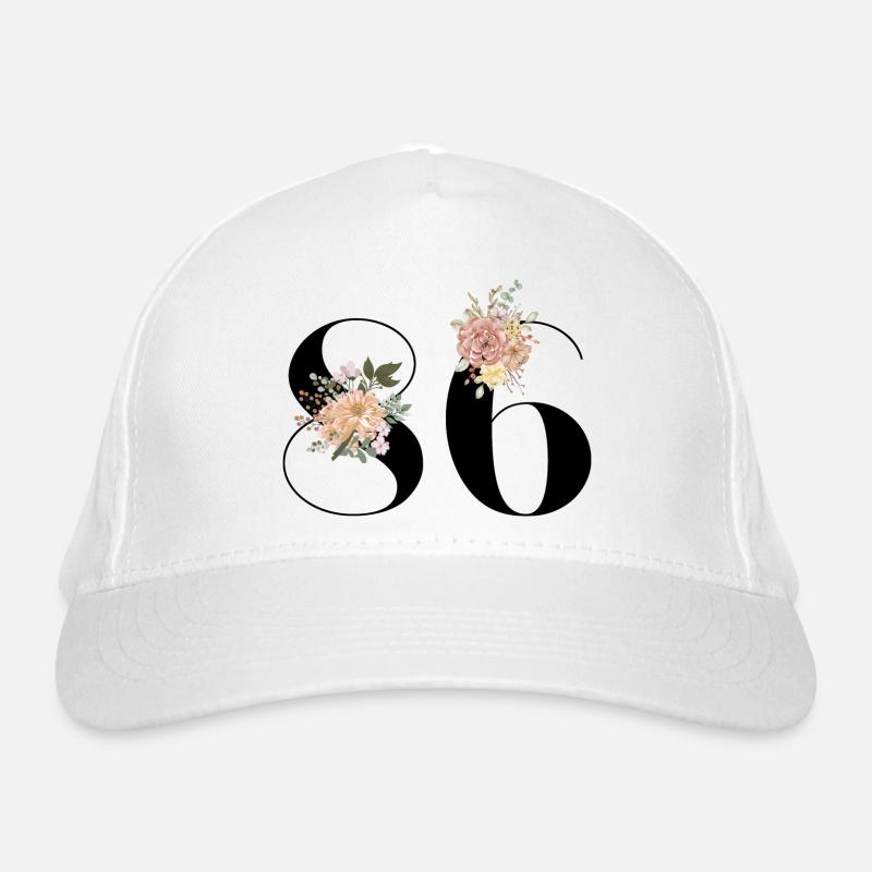 86e anniversaire fleuris (Cadeau de 86 ans) Casquette classique bio