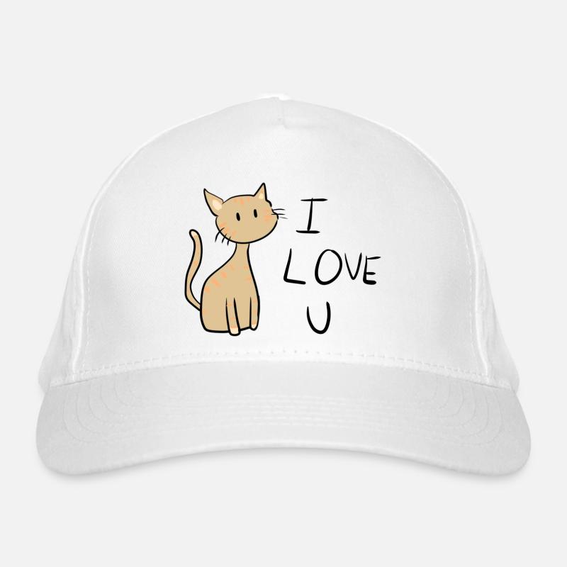 chat brun je t’aime Casquette classique bio