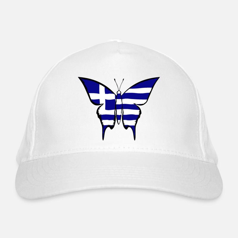Drapeau de la Grèce papillon Casquette classique bio