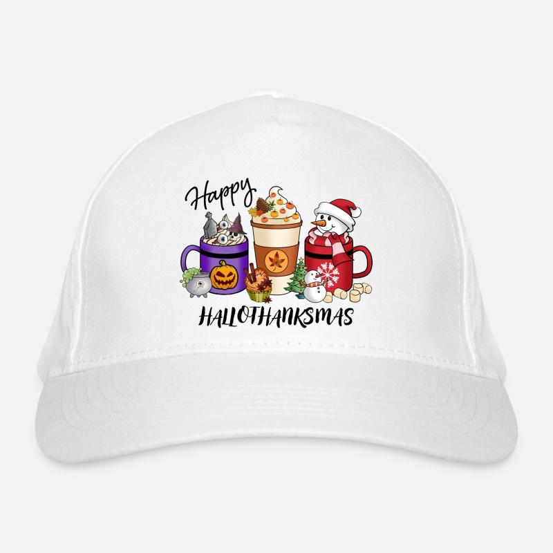 Happy HalloThankMas Vibes Coffee Bio-Baseballkappe