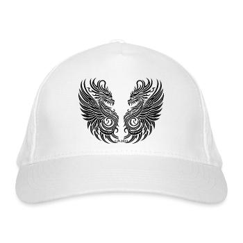 Drachen Tribal - Bio-Baseballkappe - Weiß - Vorne