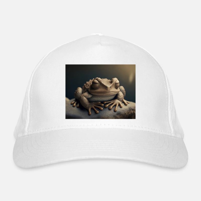 Cute animals doing hibernation – toad Organic Baseball Cap