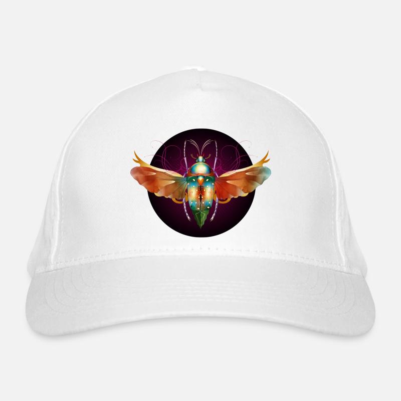 imaginative colorful shimmering insect with wings Organic Baseball Cap