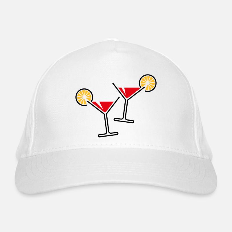 2 Cocktailgläser / Cocktail / Martini + (Rot) Bio-Baseballkappe