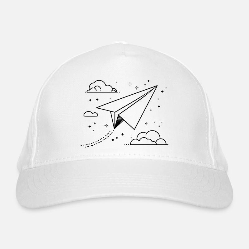 Paper Airplane Drawing Organic Baseball Cap