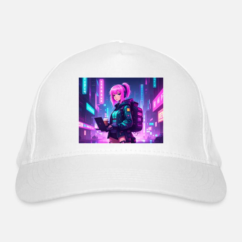 Neon Hacker Girl – Prêt à coder et à conquérir Casquette classique bio