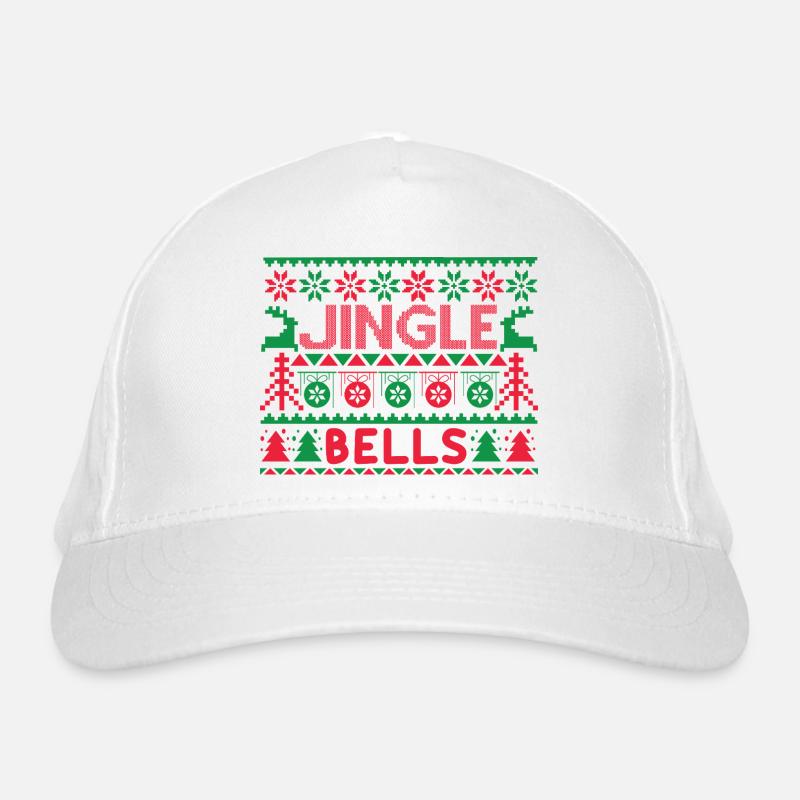 Hässlicher Pullover – Jingle Bells Strickmuster Bio-Baseballkappe