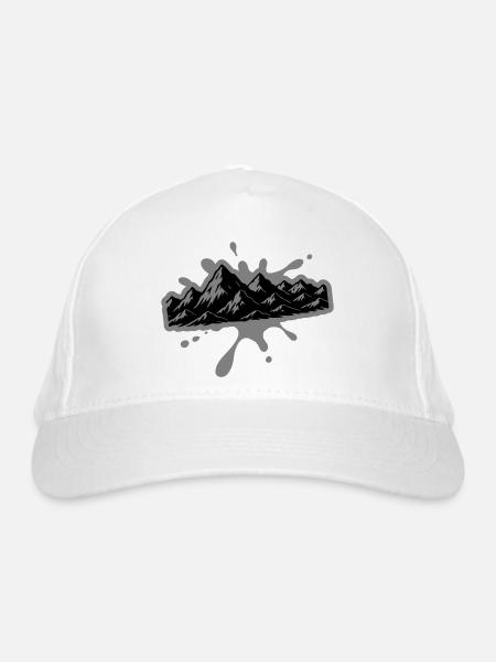 Mountains Blobs - Organic Baseball Cap - white - Front