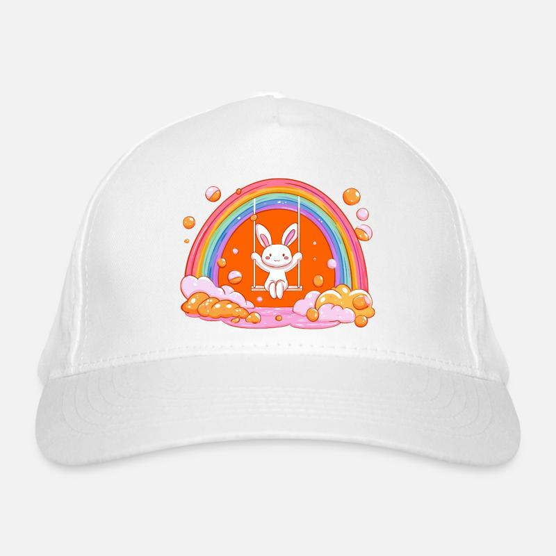 Kuschelbunny Regenbogen Schaukel Bio-Baseballkappe