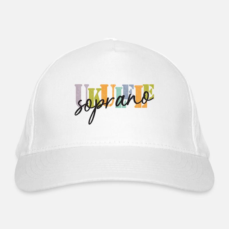 Sopran Ukulele bunt und schwarz Bio-Baseballkappe