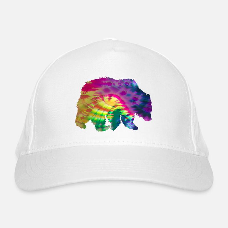 Bär Silhouette Tie Dye Batik Muster Bio-Baseballkappe