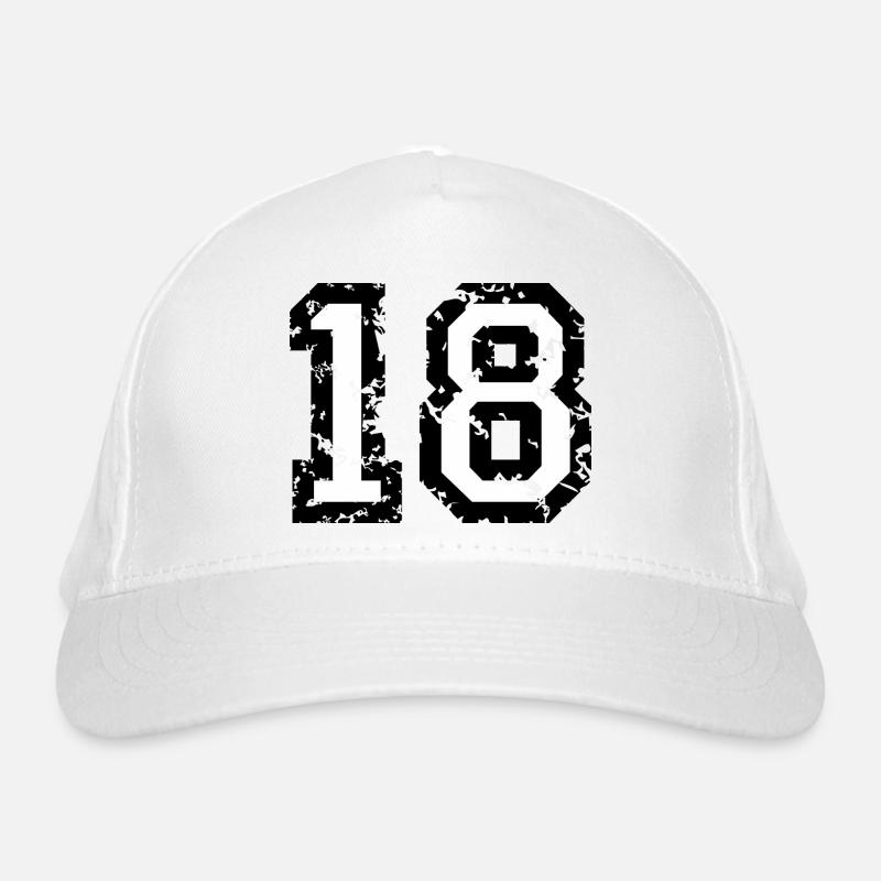 Le numéro dix-huit, - No. 18 (deux couleurs) blanc Casquette classique bio