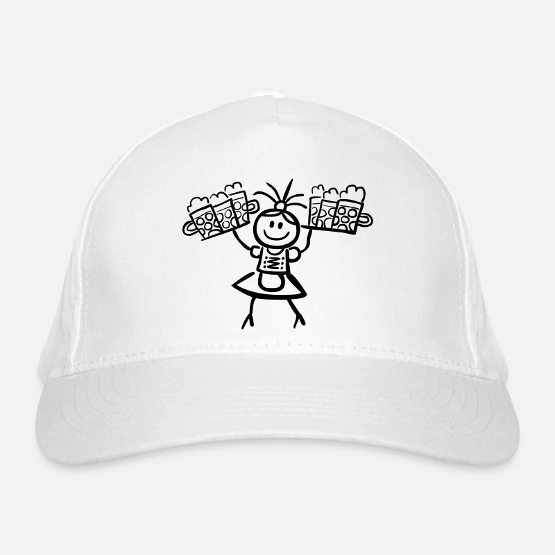 Kellnerin im Dirndl mit Biertablett Bio-Baseballkappe