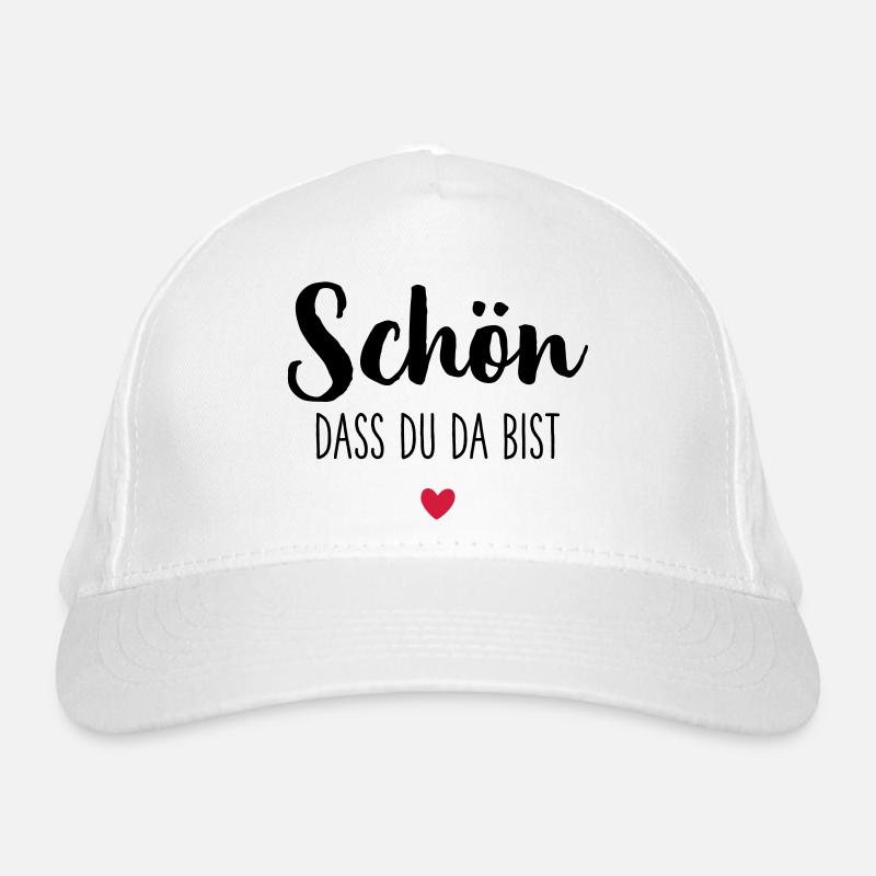 Schön dass du da bist Herz Bio-Baseballkappe