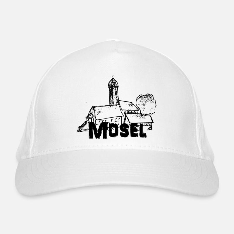 Mein Mosel Logo schwarz - Bio-Baseballkappe - Weiß
