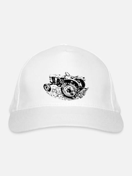 Traktor - Bio-Baseballkappe - Weiß