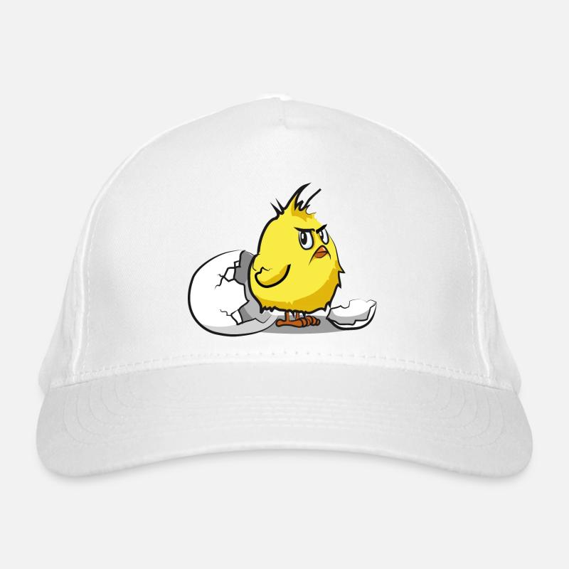 funny evil chick eggshell bird beep Organic Baseball Cap