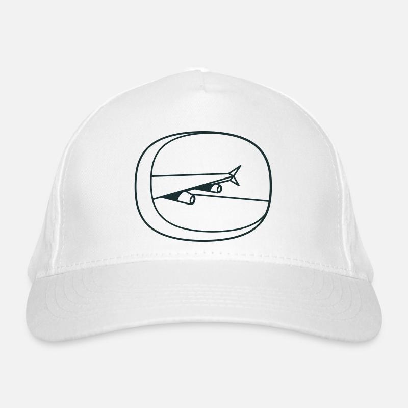 plane wing out an open plane window Organic Baseball Cap