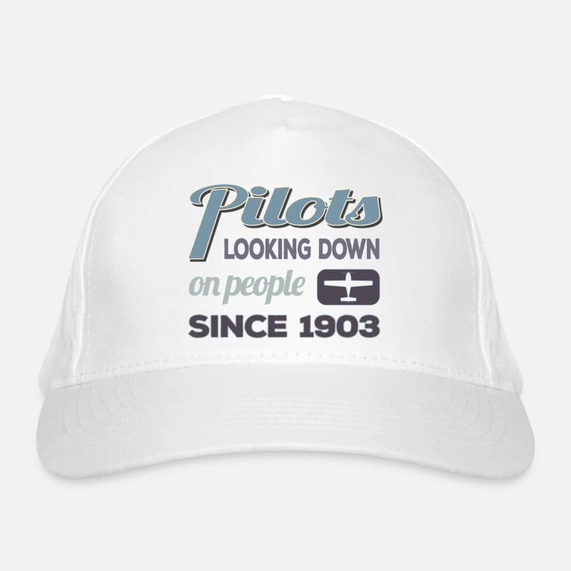 Pilots looking down on people - Helles Design Bio-Baseballkappe