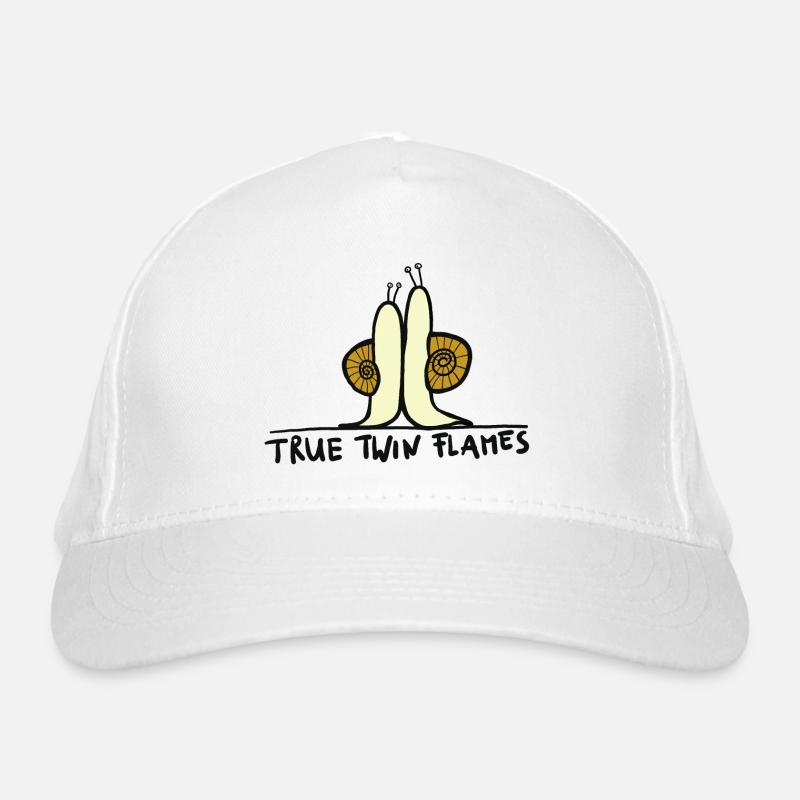 true twin flames - Organic Baseball Cap - white