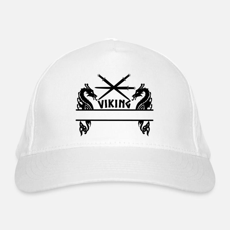 Wikinger Drei Schwerter Zwei Drachen Wikinger Bio-Baseballkappe