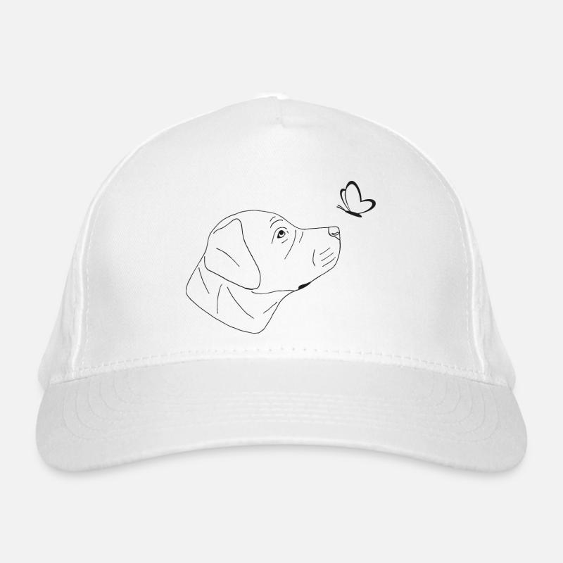 Süßer Labrador mit Schmetterling Bio-Baseballkappe