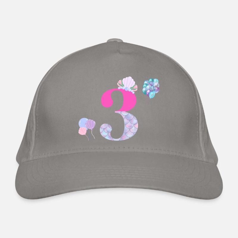 3rd birthday mermaid Organic Baseball Cap