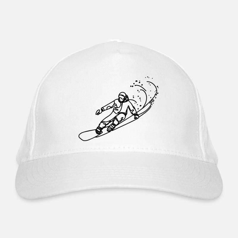 Snowboarder Drawing Organic Baseball Cap
