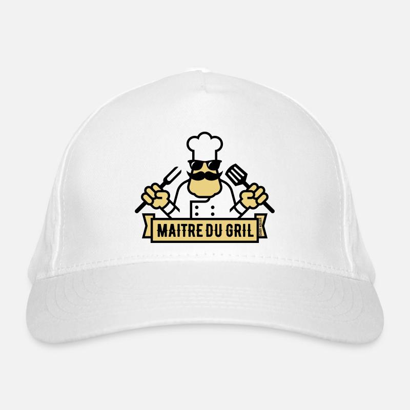 Maître Du Gril (Grilling / Barbecue / BBQ / 2C) Organic Baseball Cap