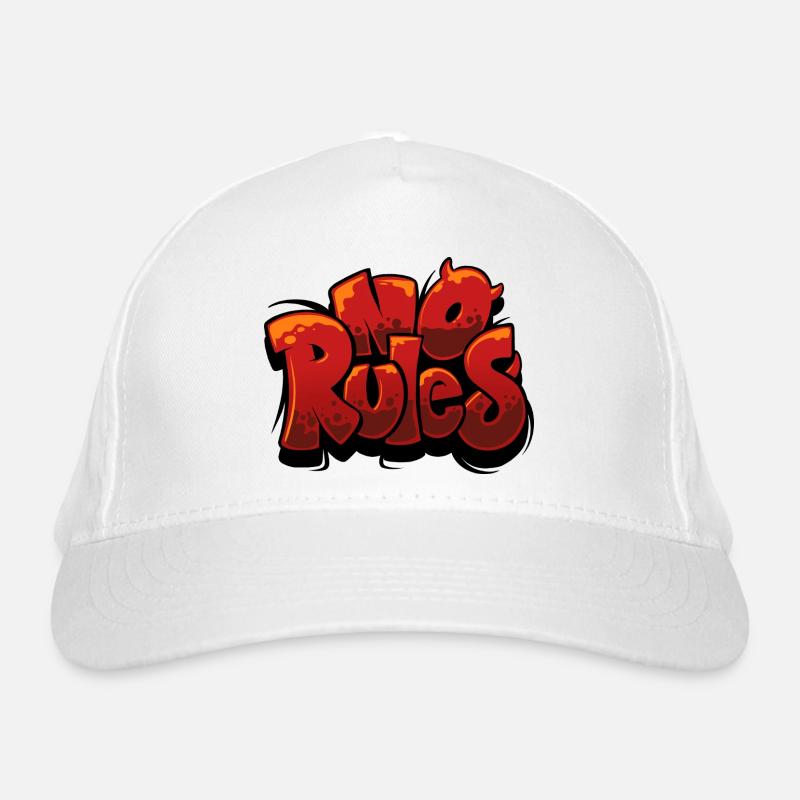 No rules Graffiti Rouge Urbain Casquette classique bio