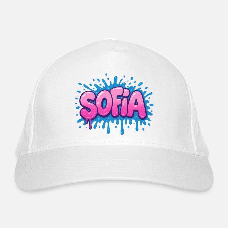 Graffiti SOFIA Name Gift Ideal Printable On - Organic Baseball Cap - white