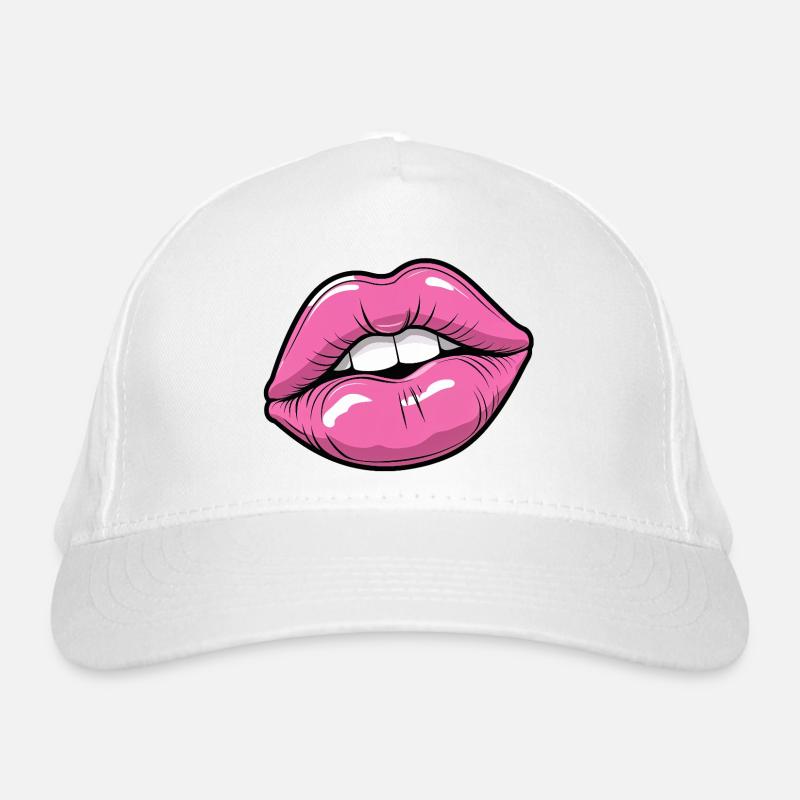Lèvres Pop Art en Rose Casquette classique bio