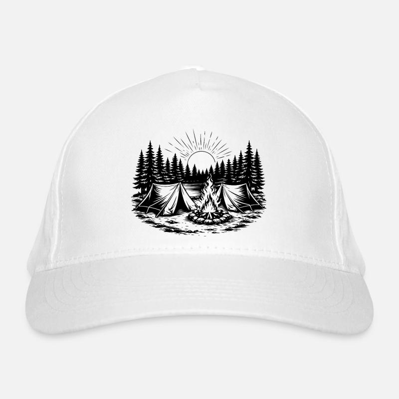 Camping Zelt Wald Landschaft Bio-Baseballkappe