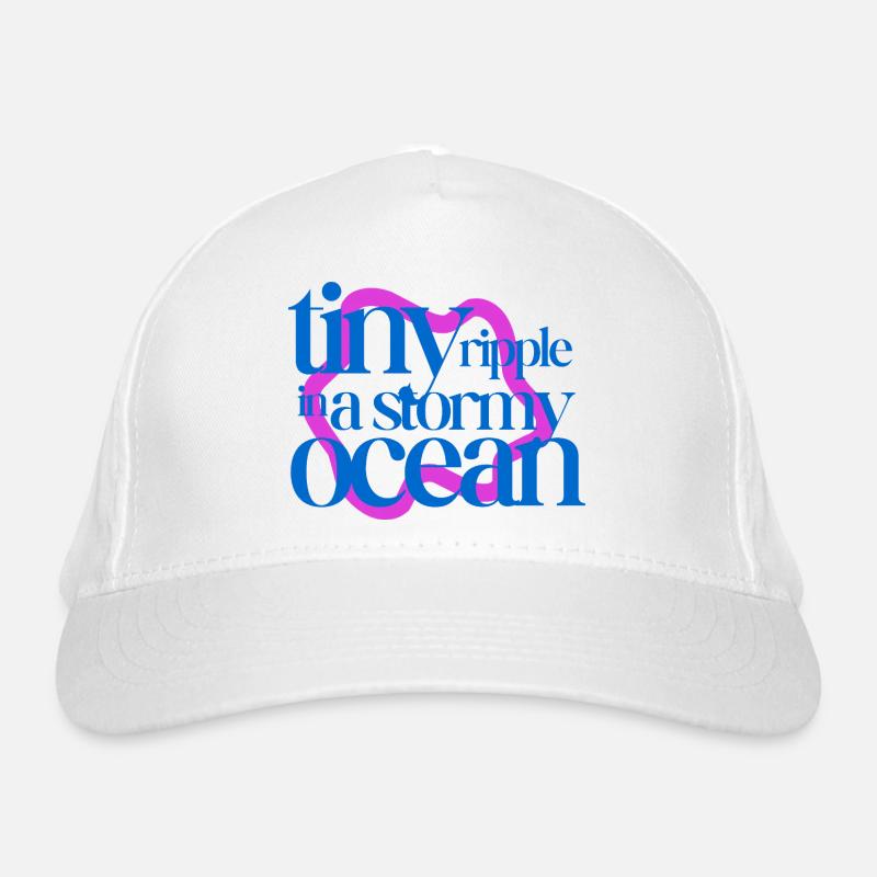 Tiny ripple in a stormy ocean (pink background) Bio-Baseballkappe