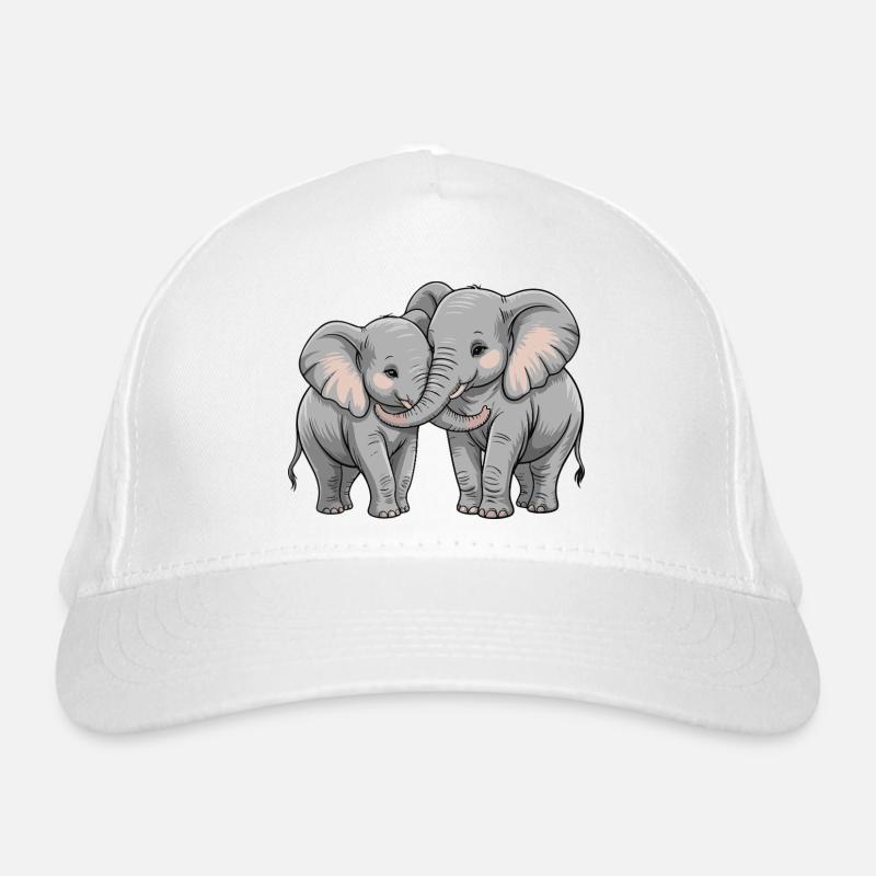 Elephant Couple Valentine's Day Organic Baseball Cap