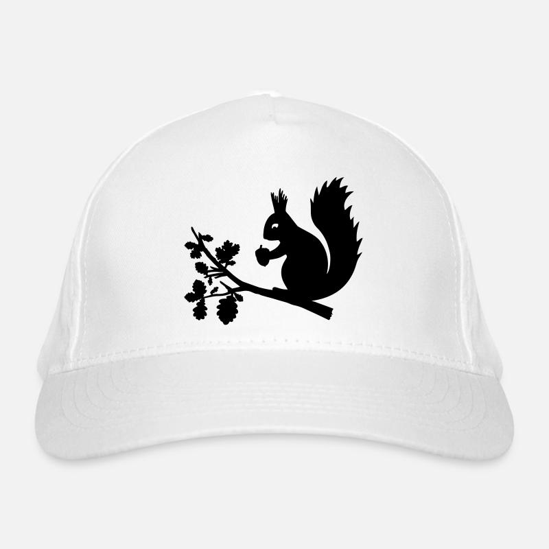 Eichhörnchen Eichel Zweig Eiche Blätter Baum Wald Bio-Baseballkappe