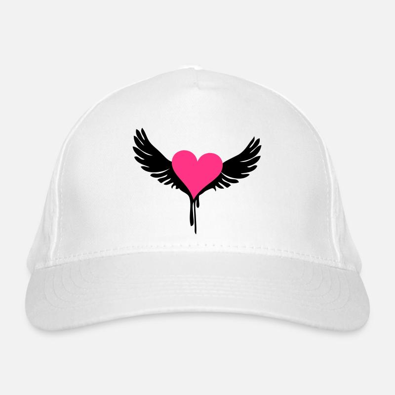 Winged Heart - Bio-Baseballkappe - Weiß