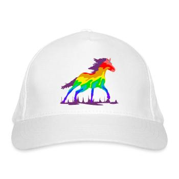 Horse at a gallop - Organic Baseball Cap - white - Front
