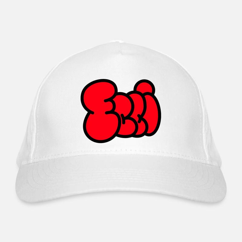 Police de bulle ELLI rouge Casquette classique bio