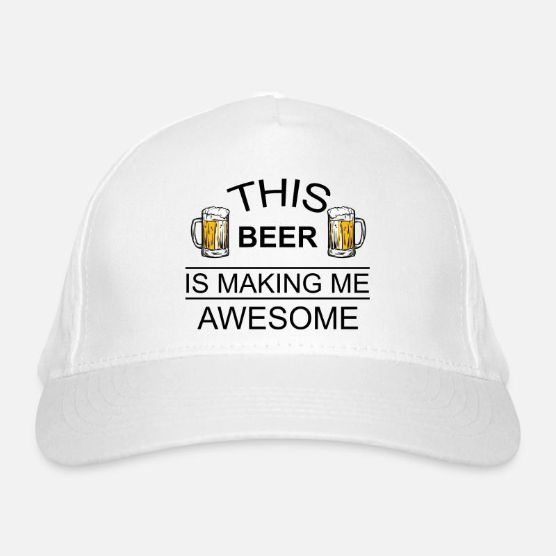 Bière Vin Whisky Schnaps Alcool - Casquette classique bio - blanc
