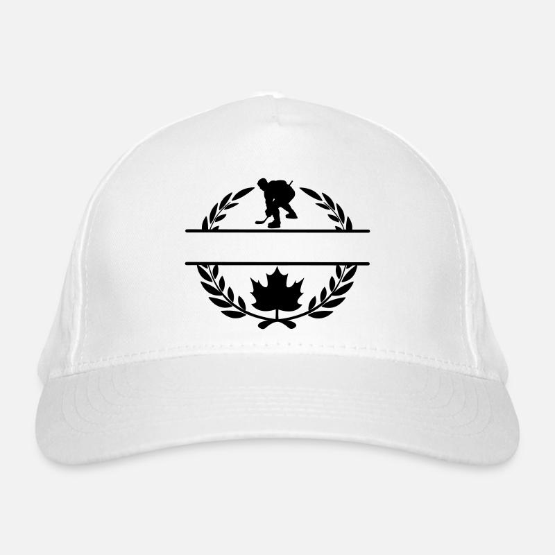 Canada maple leaf Ice hockey laurel wreath Organic Baseball Cap