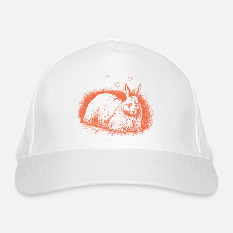 Retro Bunny with Hearts Easter Bunny Organic Baseball Cap