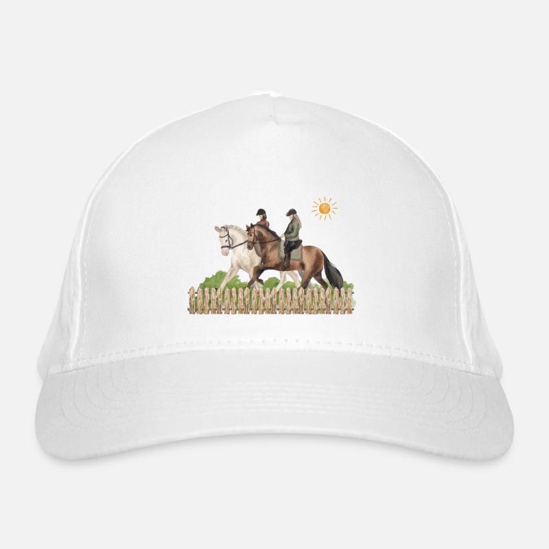 Balade à cheval avec un ami. - Casquette classique bio - blanc