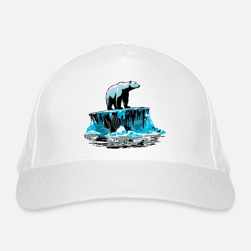 Polar bear on floe – Arctic design Organic Baseball Cap