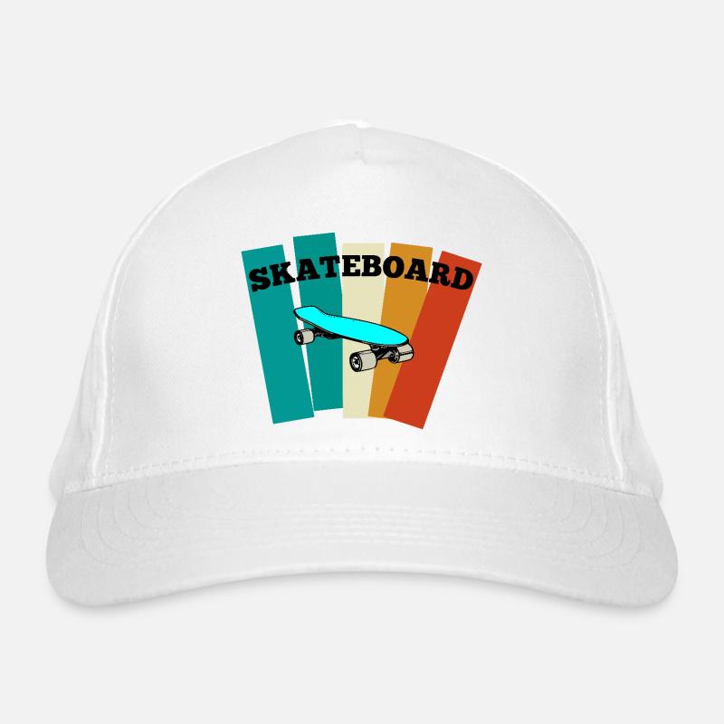 Skateboard - Organic Baseball Cap - white