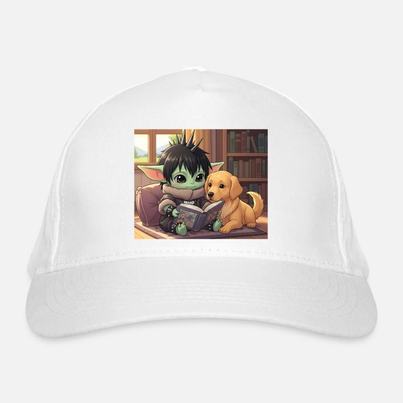 Little Goblin with Dog and Comic Book Organic Baseball Cap