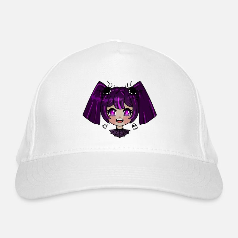 Chibi vampire with purple braids Organic Baseball Cap
