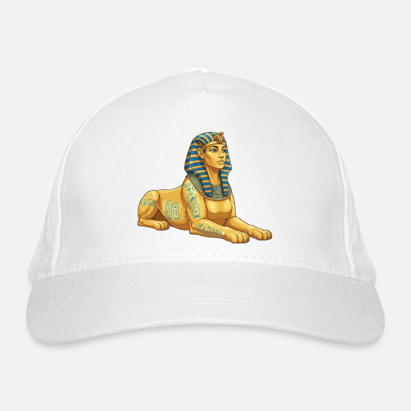 Goldene Sphinx mit Hieroglyphen Bio-Baseballkappe