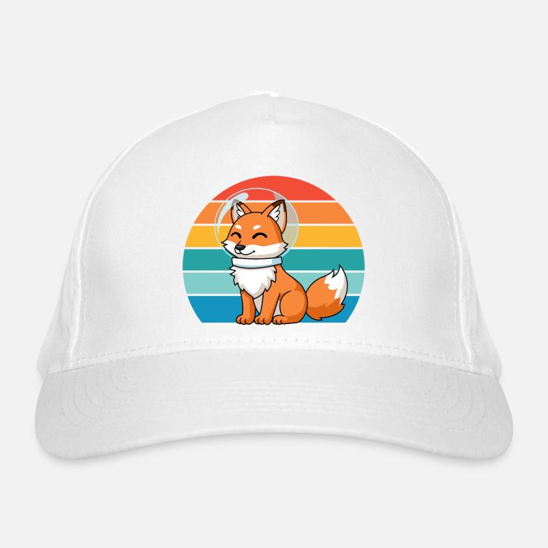 Astronauts Retro Predator Red Fox Fox Lover Organic Baseball Cap
